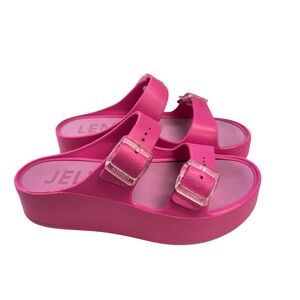 Lemon Jelly Fenix Fuchia Double Buckle Sandals Size EU36 US 6